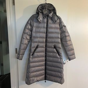 Moncler Gray Moka Mid Length Down Coat